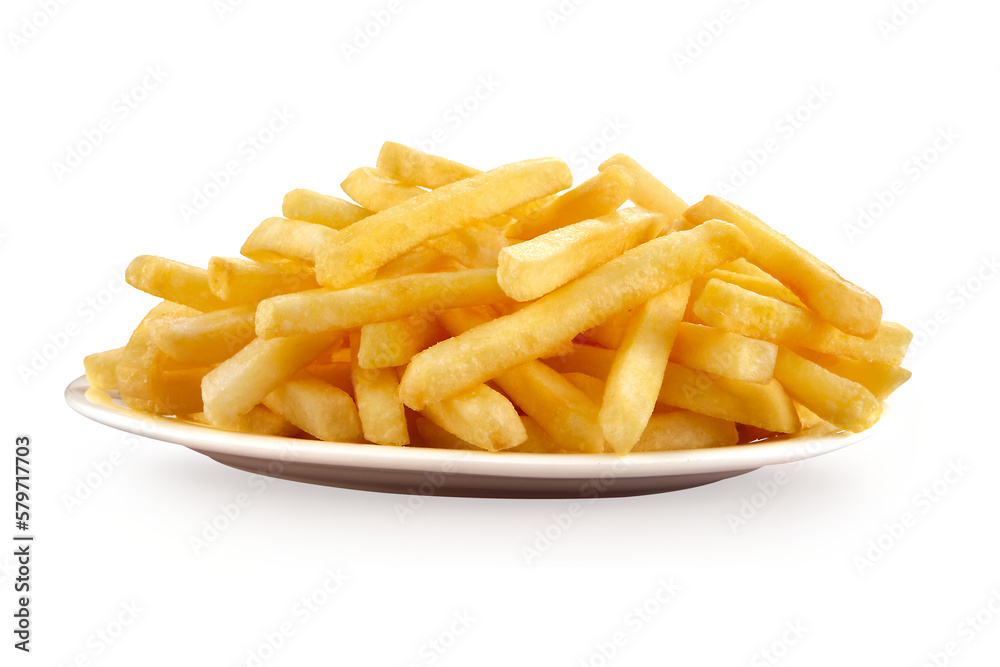 prato com batatas fritas crocantes em fundo transparente - batata frita  Stock Photo | Adobe Stock