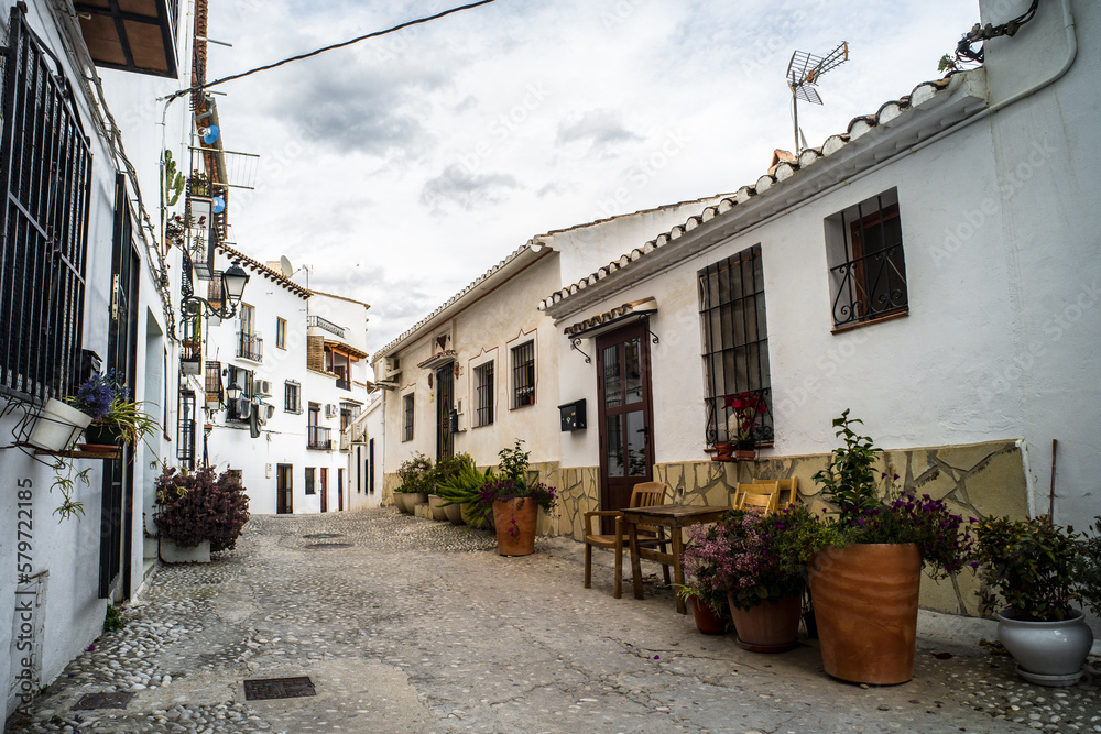 classic old white houses, charming streets of the historic town of Altea classic old white houses, charming streets of the historic town of Altea