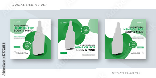 Cbd oil social media post banner template