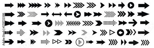 Black arrows collection. Arrow. Arrow icon. Cursor. Arrow vector icon. Simple arrows. Collection different arrows on flat style