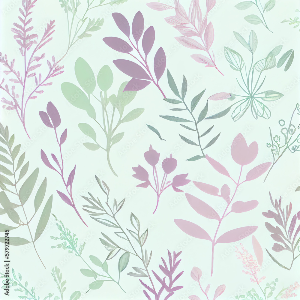 floral background pattern with leaves