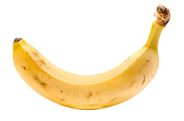 Yellow banana fruit isolated on transparent png or white background
