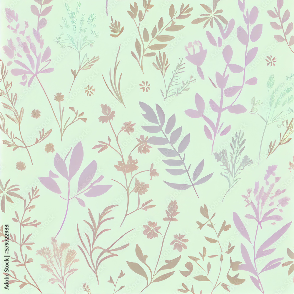 Fototapeta premium floral background pattern with leaves