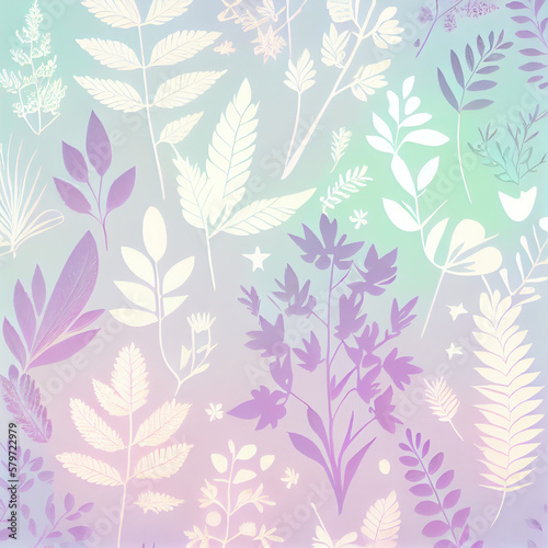 floral background pattern with leaves