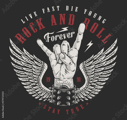 Rock and roll colorful poster