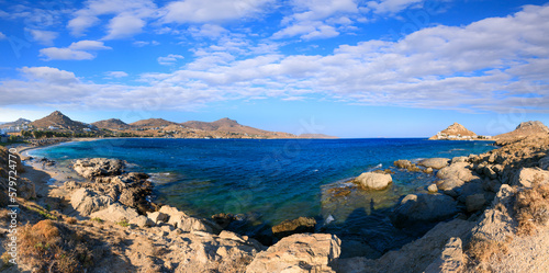 Greece summertime: Kalafati Beach is a beautiful Mykonos beach in the Cyclades islands. photo