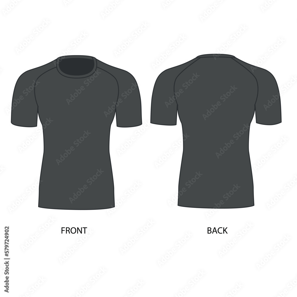 Basic T Shirt Template With Short Sleeves And Round Neck Gray Color