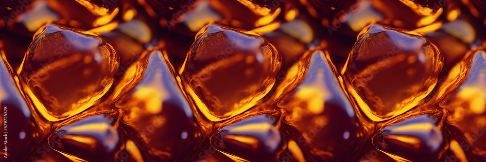 Seamless glowing amber stones texture background. Seamless repeat