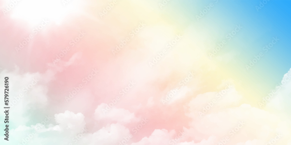 Colorfull sky abstract background. Double exposure of dynamic cloud and sky of paper texture for background Abstract, postcard nature art pastel style, soft and blur focus.