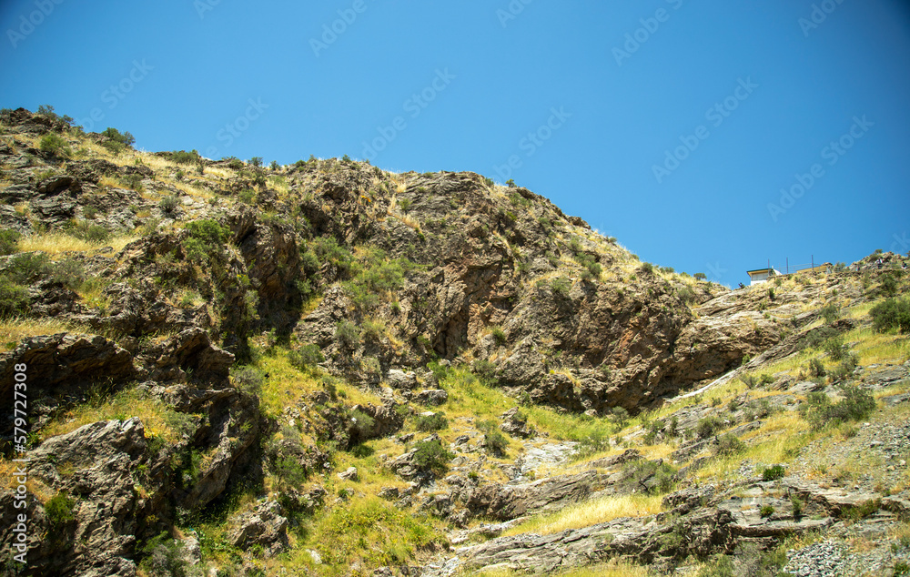 Rocky pass in the mountains