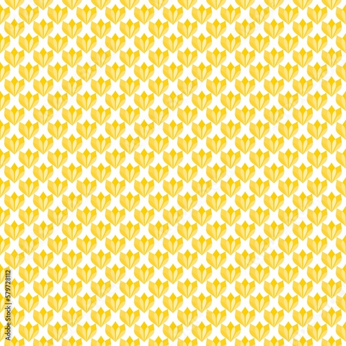 yellow buds on a white background. monochrome geometric ornament. seamless abstract pattern. gold embossing. print, cover.