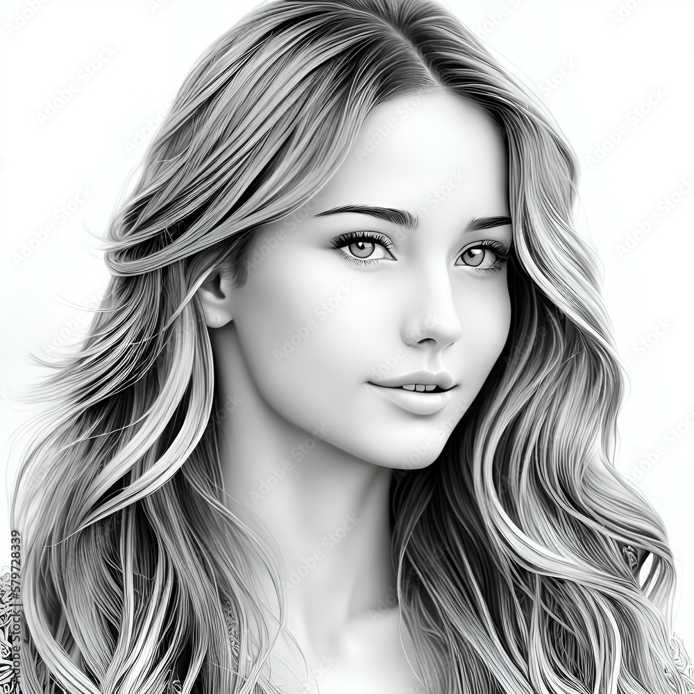 Fototapeta premium Grace and Elegance - portrait of a young woman 