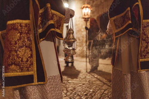 Photography Religious on his back with censer