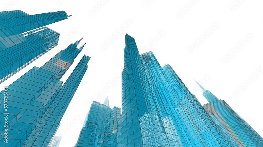 Naklejka premium Skyscrapers in the city