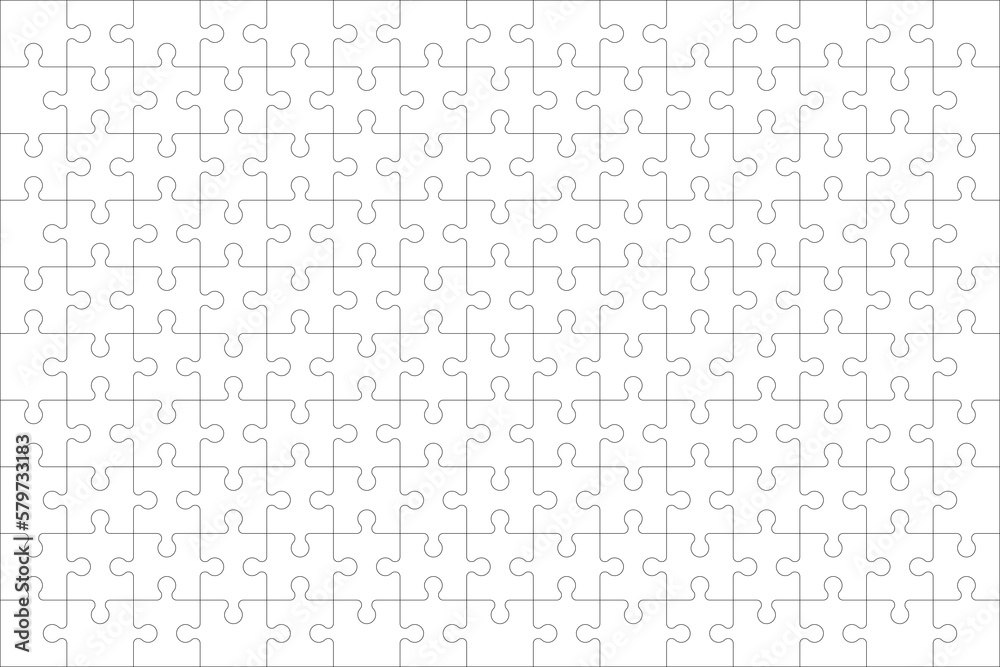 Puzzles grid - blank template. Jigsaw puzzle with 150 pieces. Mosaic background for thinking game is 15x10 size. Game with details. Puzzles grid - blank template. Jigsaw puzzle with 150 pieces. Mosaic background for thinking game is 15x10 size. Game with details.