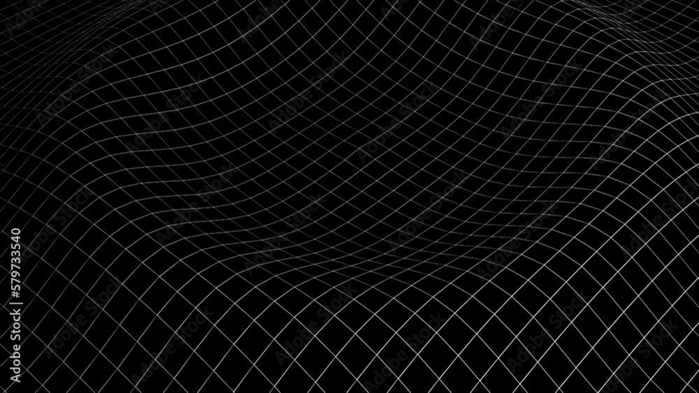 White wave grid mesh. Computer generated 3d render