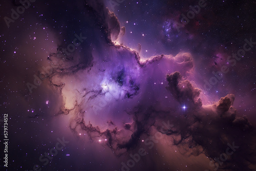 Purple nebula with space dust