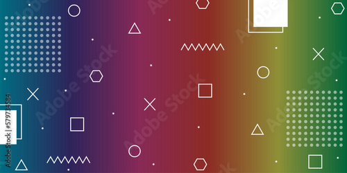 A cheerful geometric abstract background, with multi-colored gradient background colors, as well as varied geometric elements, makes this design attractive and cheerful.
