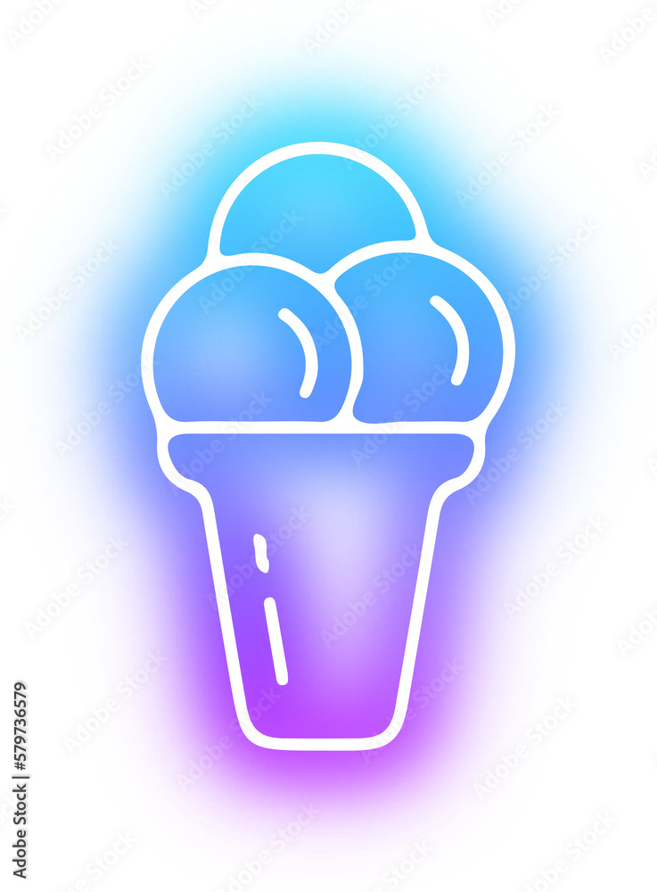 Set of ice cream neon