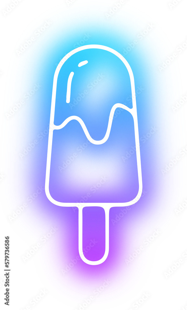 Set of ice cream neon