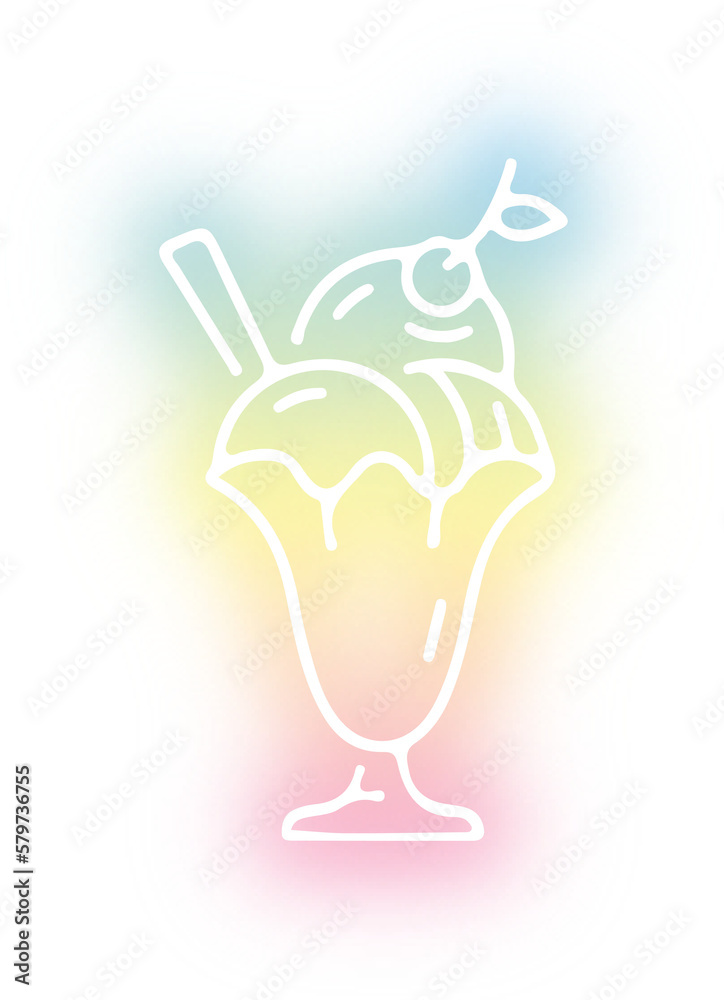 Set of ice cream neon Set of ice cream neon