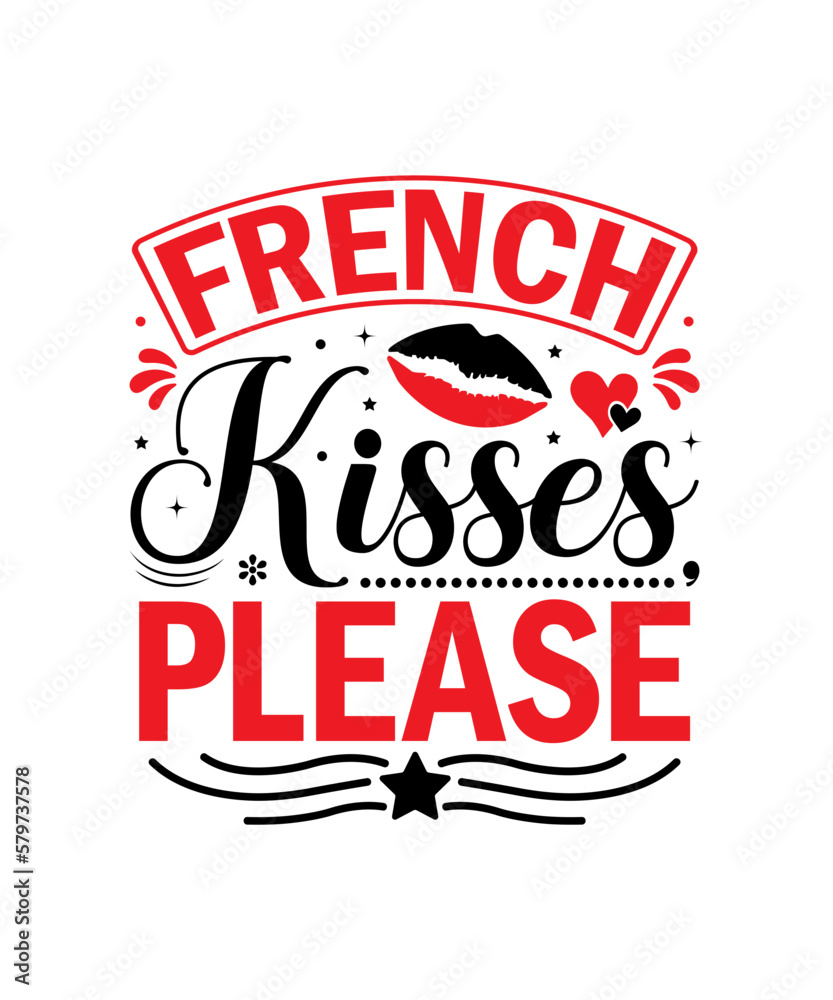 French kisses, please T-Shirt Design, Heart Svg Bundle, Heart Svg, Hand ...