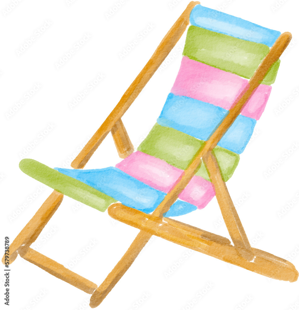 beach chair pool party watercolor png