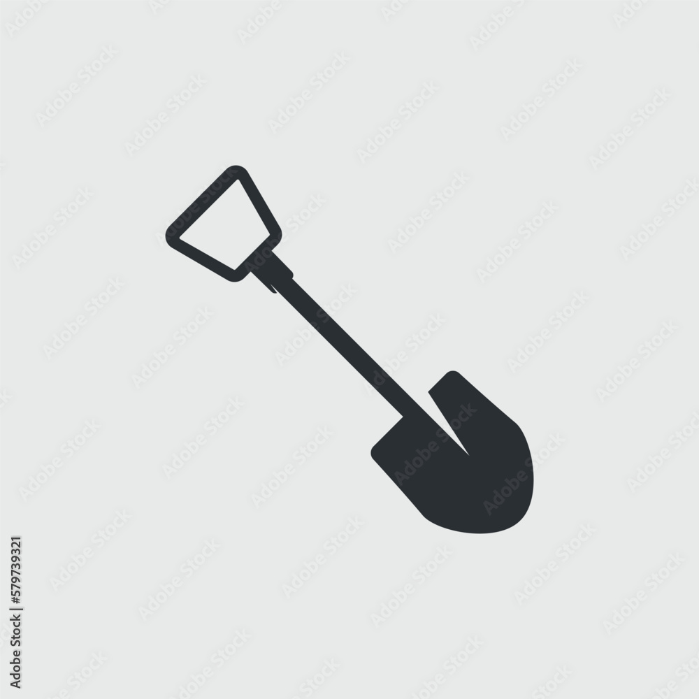 Simple Vector Shovel Logo Template. Tools Icons for Gardening and Farming.