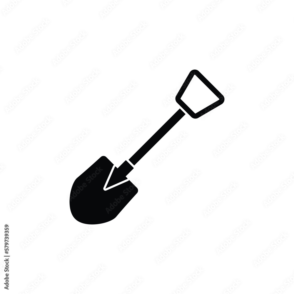 Simple Vector Shovel Logo Template. Tools Icons for Gardening and Farming. Simple Vector Shovel Logo Template. Tools Icons for Gardening and Farming.