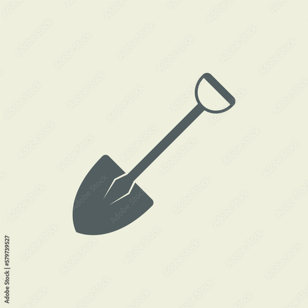 Simple Vector Shovel Logo Template. Tools Icons for Gardening and Farming. Simple Vector Shovel Logo Template. Tools Icons for Gardening and Farming.