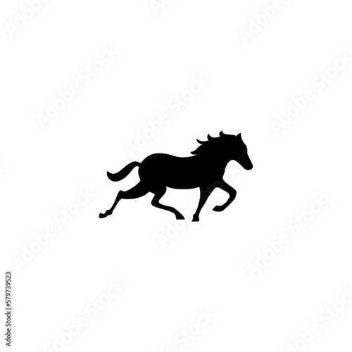 running horse vector illustration for a logo,icon or symbol. horse silhouette © Agus
