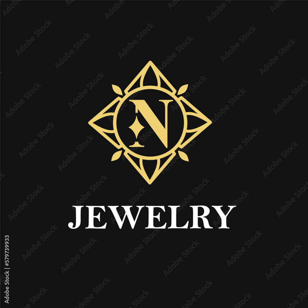N Letter with Sparkle and Diamond Icon for Jewelry Ring, Necklace, Accessories Retail, Store Business Workshop Logo Template N Letter with Sparkle and Diamond Icon for Jewelry Ring, Necklace, Accessories Retail, Store Business Workshop Logo Template
