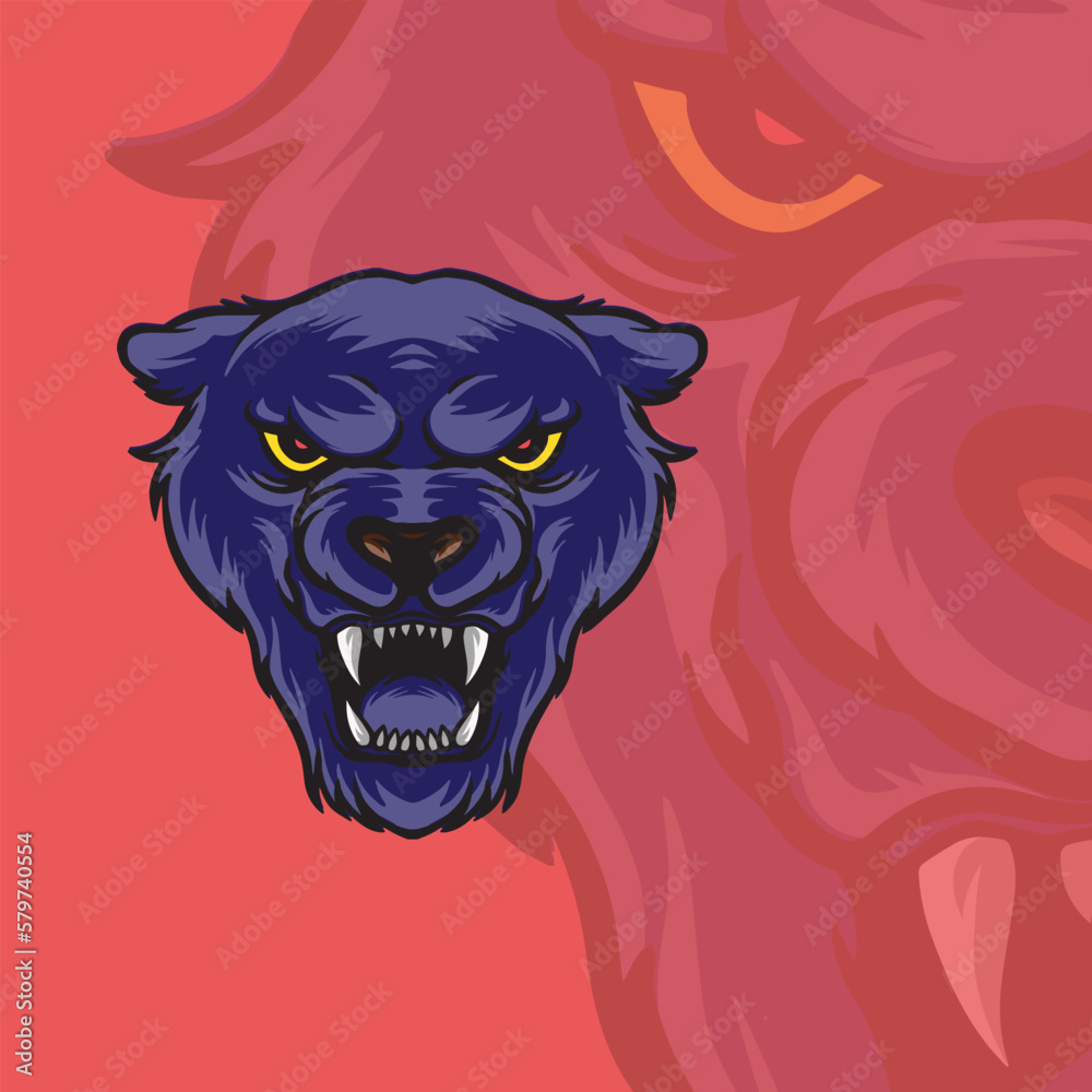 black panther illustration for logo and tshirt design