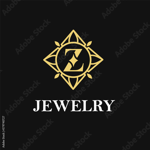 Z Letter with Sparkle and Diamond Icon for Jewelry Ring, Necklace, Accessories Retail, Store Business Workshop Logo Template