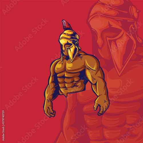 spartan illustration for logo and tshirt design