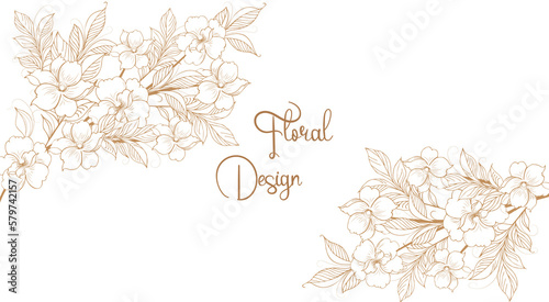 Floral background, Floral composition, floral background with tender flowers and branches of buds. Hand drawing. For stylized decor, invitations, postcards, posters, cards, backgrounds, as clipart