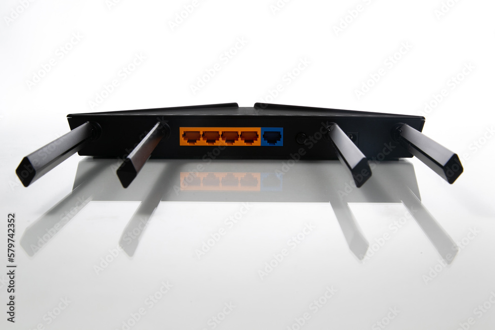 Modern WI-FI router for home usage with 4 antennas Modern WI-FI router for home usage with 4 antennas