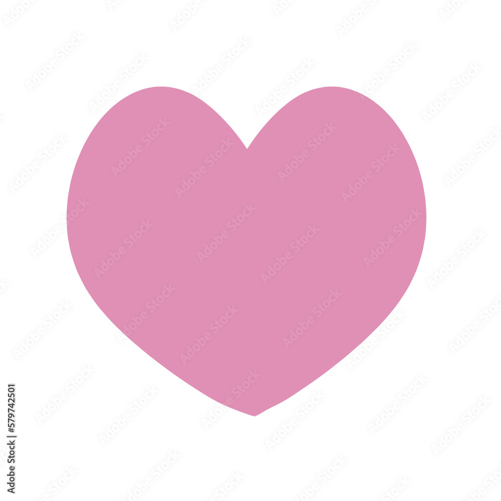 Cute heart shape. Pink love icon.decorative heart illustration