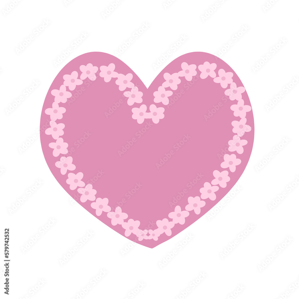 Cute heart shape. Pink love icon.decorative heart illustration