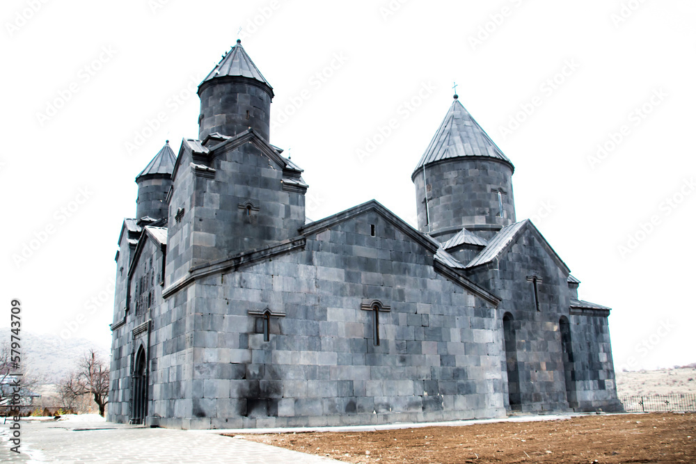 Christian church. The old church is built of Basalt. Armenian Church Tegher. Monastery complex