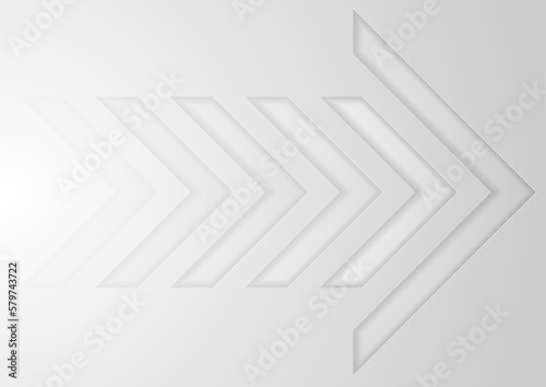 Grey tech arrows abstract minimal background. Vector graphic design