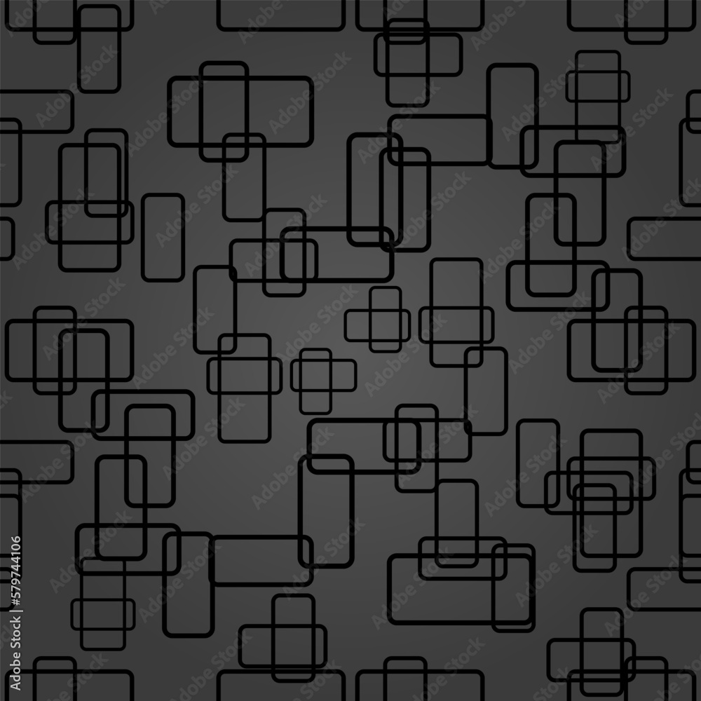 Seamless vector background with random elements. Abstract dark ornament. Seamles abstract pattern