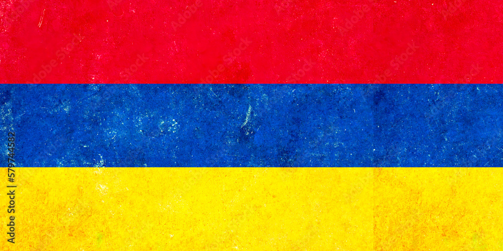 Flag of Armenia with Grunge texture. 