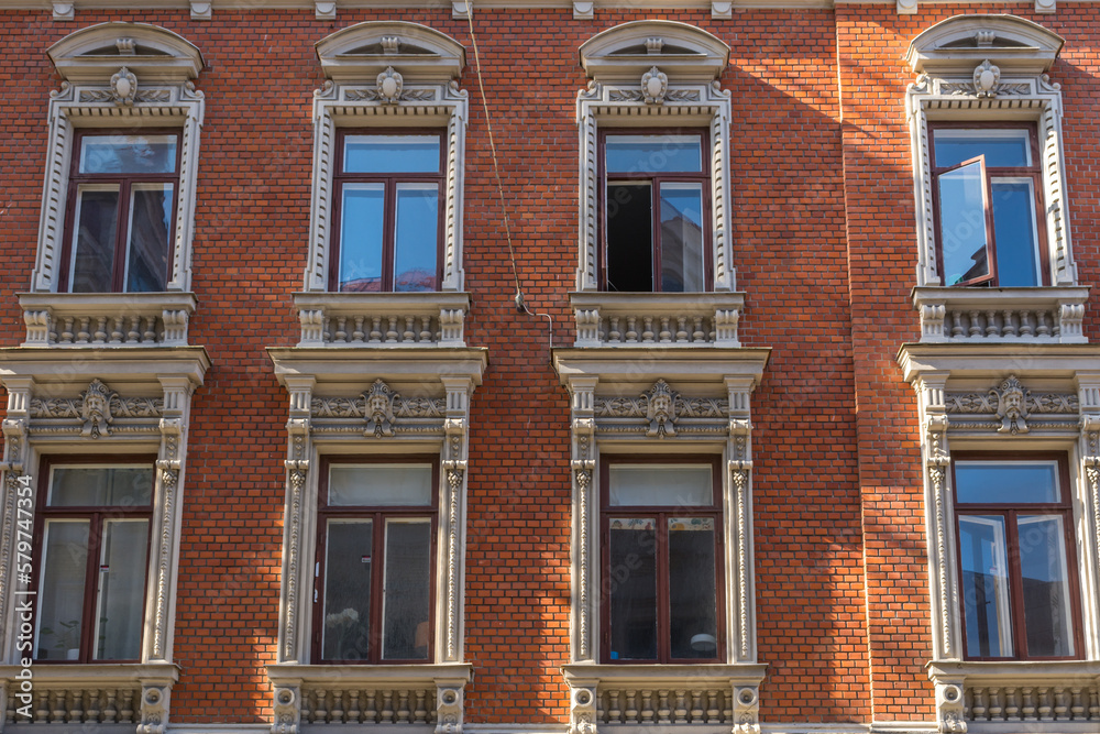 Obraz premium Gothenburg, Sweden - April 6, 2020: Beautiful exterior of a vintage luxury Swedish apartment building