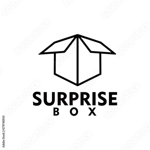 Open box logo design showing suprise
