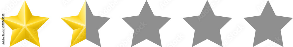 One and a half star review rating. Website product review stars. Rating Stars. 1,5 star customer product rating. Bad, low rating. Flat icon for apps and site. One and a half star review rating. Website product review stars. Rating Stars. 1,5 star customer product rating. Bad, low rating. Flat icon for apps and site.