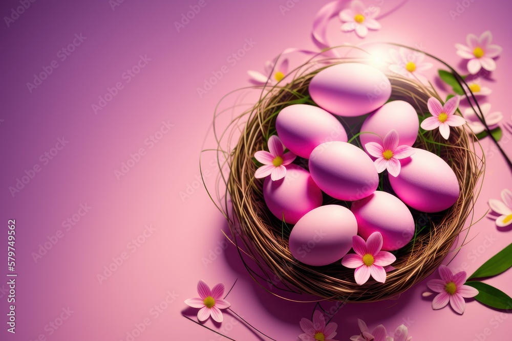 easter eggs in a basket