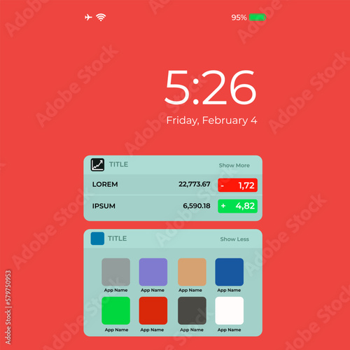 Iphone Notification Boxes Template. Smartphone Warning or Message Interface. Vector illustration. Android. Smartphone. Dow Jones. Wifi Cell. Airplane Mode. Battery status. Facebook. Twitter. Whatsapp