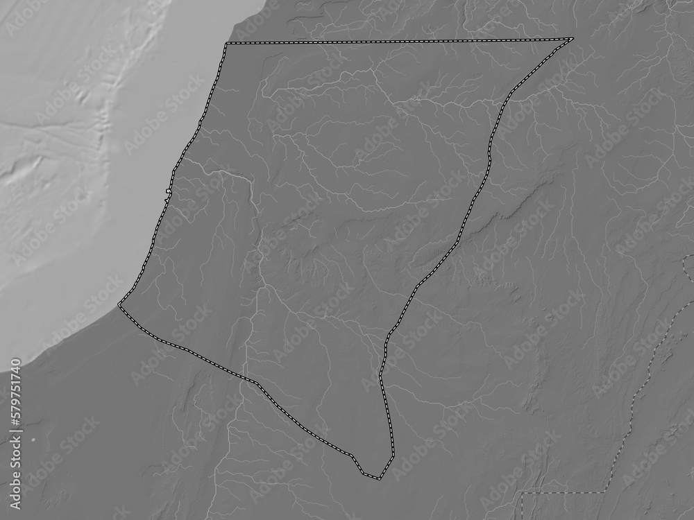 Fototapeta premium Laayoune-Sakia El Hamra, Western Sahara. Bilevel. No legend