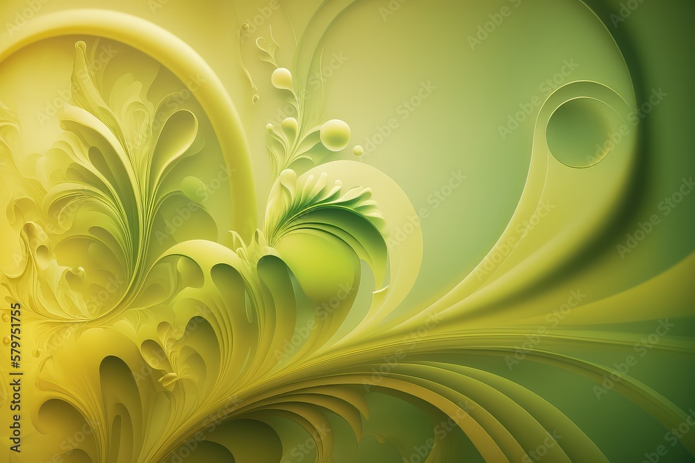 Green spring abstract smooth floral background. Generative AI Green spring abstract smooth floral background. Generative AI
